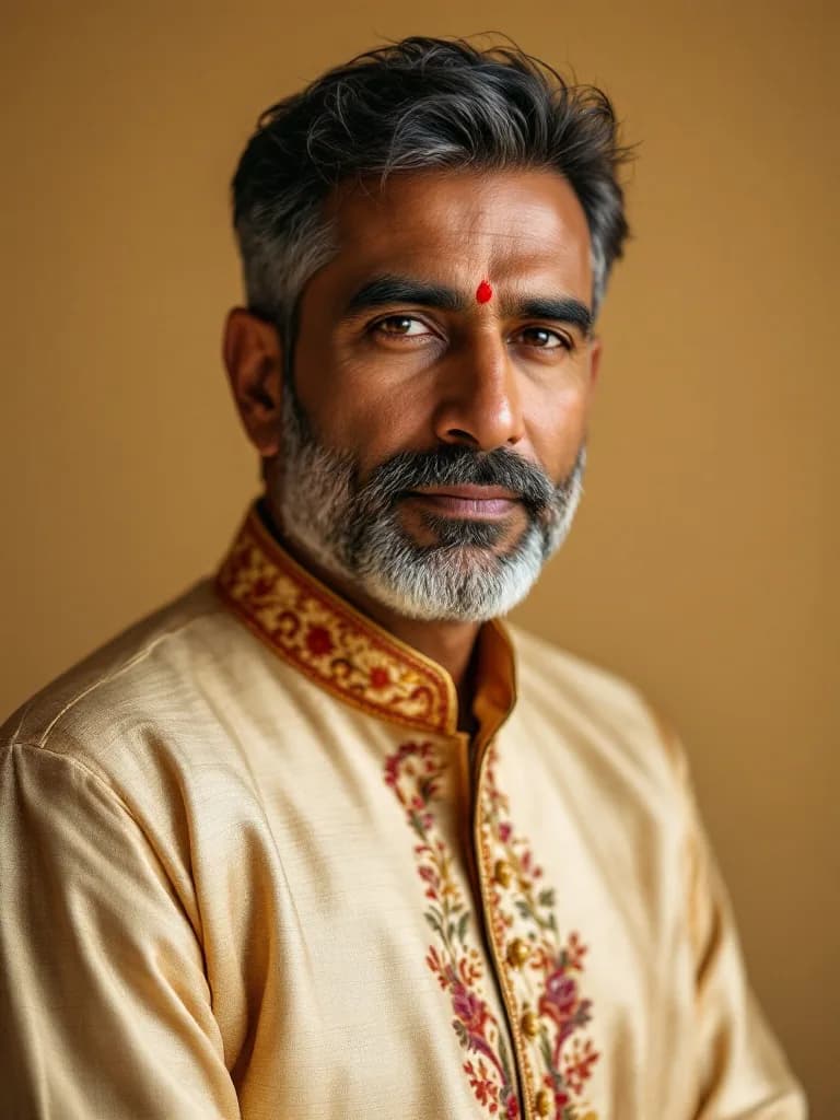 Traditional kurta portrait generated from selfies